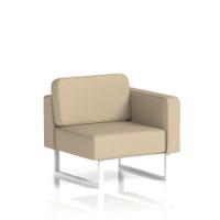 Brixworth Modular Seating Left Unit With White Legs In Yoredale Fabric - Gordale