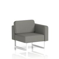 Brixworth Modular Seating Left Unit With White Legs In Yoredale Fabric - Hardraw