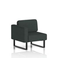 Brixworth Modular Seating Right Unit With Black Legs In Rivet Fabric - Charcoal