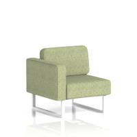 Brixworth Modular Seating Right Unit With White Legs In Rivet Fabric - Burnish