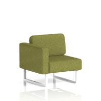 Brixworth Modular Seating Right Unit With White Legs In Rivet Fabric - Olive
