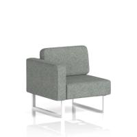 Brixworth Modular Seating Right Unit With White Legs In Rivet Fabric - Prime