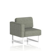 Brixworth Modular Seating Right Unit With White Legs In Rivet Fabric - Vitreous