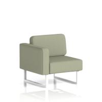 Brixworth Modular Seating Right Unit With White Legs In Main Line Flax Fabric - Newbury