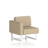 Brixworth Modular Seating Right Unit With White Legs In Main Line Flax Fabric - Upminster