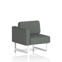 Brixworth Modular Seating Right Unit With White Legs In Sumi Fabric - Kobe