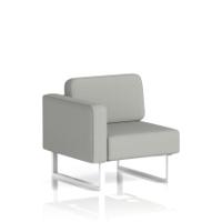 Brixworth Modular Seating Right Unit With White Legs In Sumi Fabric - Tokyo