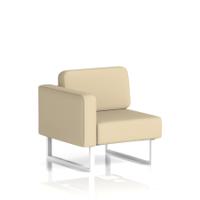 Brixworth Modular Seating Right Unit With White Legs In Sumi Fabric - Zen