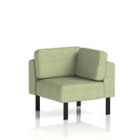Brixworth Modular Seating Corner Unit With Black Legs In Rivet Fabric - Burnish