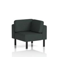 Brixworth Modular Seating Corner Unit With Black Legs In Rivet Fabric - Charcoal