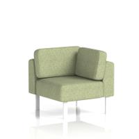 Brixworth Modular Seating Corner Unit With White Legs In Rivet Fabric - Burnish