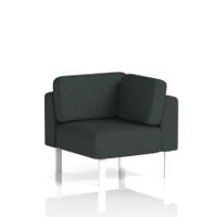 Brixworth Modular Seating Corner Unit With White Legs In Rivet Fabric - Charcoal