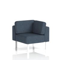Brixworth Modular Seating Corner Unit With White Legs In Rivet Fabric - Crucible