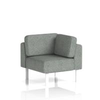 Brixworth Modular Seating Corner Unit With White Legs In Rivet Fabric - Prime