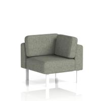 Brixworth Modular Seating Corner Unit With White Legs In Rivet Fabric - Vitreous