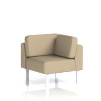 Brixworth Modular Seating Corner Unit With White Legs In Main Line Flax Fabric - Upminster