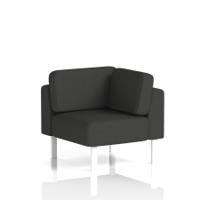 Brixworth Modular Seating Corner Unit With White Legs In Synergy Fabric - Mix