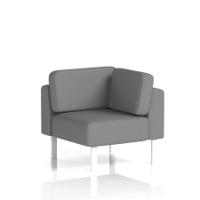 Brixworth Modular Seating Corner Unit With White Legs In Synergy Fabric - Partner