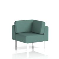 Brixworth Modular Seating Corner Unit With White Legs In Sumi Fabric - Handa