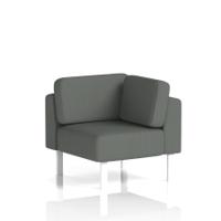 Brixworth Modular Seating Corner Unit With White Legs In Sumi Fabric - Kobe