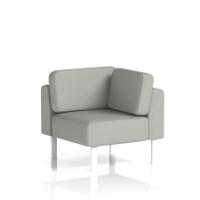 Brixworth Modular Seating Corner Unit With White Legs In Sumi Fabric - Tokyo
