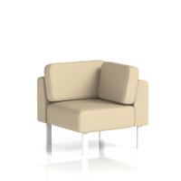 Brixworth Modular Seating Corner Unit With White Legs In Sumi Fabric - Zen