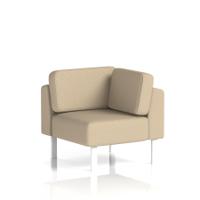 Brixworth Modular Seating Corner Unit With White Legs In Yoredale Fabric - Gordale