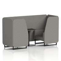 Brixworth 2 Seater Booth With Black Legs And Black Table With Black Leg In X2 Fabric - Number Panels And Sofa