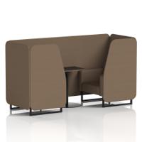 Brixworth 2 Seater Booth With Black Legs And Black Table With Black Leg In Sumi Fabric - Osaka Panels And Sofa