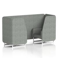 Brixworth 2 Seater Booth With White Legs In Rivet Fabric - Prime Panels And Sofa