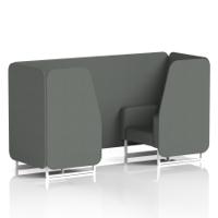 Brixworth 2 Seater Booth With White Legs In Sumi Fabric - Kobe Panels And Sofa
