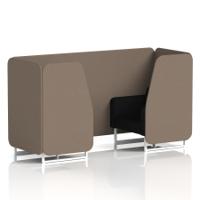 Brixworth 2 Seater Booth With White Legs In X2 Fabric - Theory Panels And Diameter Sofa
