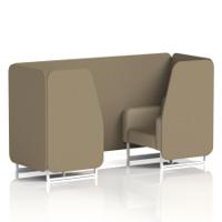 Brixworth 2 Seater Booth With White Legs In Main Line Flax Fabric - Bank Panels And Upminster Sofa
