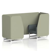 Brixworth 2 Seater Booth With White Legs In Main Line Flax Fabric - Newbury Panels And Westminster Sofa