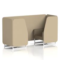 Brixworth 2 Seater Booth With White Legs In Main Line Flax Fabric - Upminster Panels And Bank Sofa