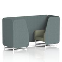 Brixworth 2 Seater Booth With White Legs In Main Line Flax Fabric - Westminster Panels And Newbury Sofa