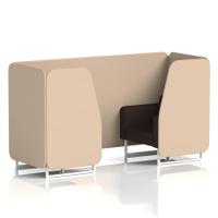 Brixworth 2 Seater Booth With White Legs In Synergy Fabric - Affix Panels And Wed Sofa