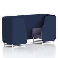 Brixworth 2 Seater Booth With White Legs In Synergy Fabric - Alike Panels And Order Sofa