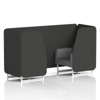 Brixworth 2 Seater Booth With White Legs In Synergy Fabric - Mix Panels And Partner Sofa