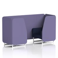 Brixworth 2 Seater Booth With White Legs In Synergy Fabric - Order Panels And Alike Sofa