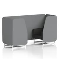 Brixworth 2 Seater Booth With White Legs In Synergy Fabric - Partner Panels And Mix Sofa