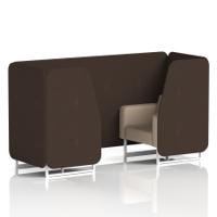 Brixworth 2 Seater Booth With White Legs In Synergy Fabric - Wed Panels And Affix Sofa