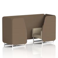 Brixworth 2 Seater Booth With White Legs In Sumi Fabric - Osaka Panels And Zen Sofa