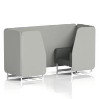 Brixworth 2 Seater Booth With White Legs In Sumi Fabric - Tokyo Panels And Kobe Sofa