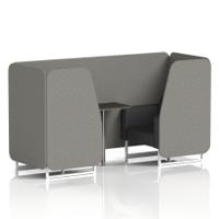 Brixworth 2 Seater Booth With White Legs And Black Table With Silver Leg In X2 Fabric - Number Panels And Arithmetic Sofa