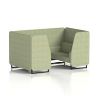 Brixworth 4 Seater Booth With Black Legs In Rivet Fabric - Burnish Panels And Sofa