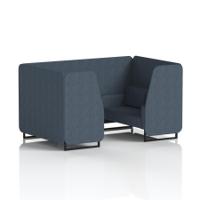 Brixworth 4 Seater Booth With Black Legs In Rivet Fabric - Crucible Panels And Sofa