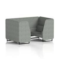 Brixworth 4 Seater Booth With Black Legs In Rivet Fabric - Prime Panels And Sofa
