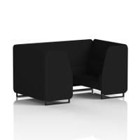 Brixworth 4 Seater Booth With Black Legs In X2 Fabric - Diameter Panels And Sofa
