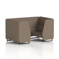 Brixworth 4 Seater Booth With Black Legs In X2 Fabric - Theory Panels And Sofa
